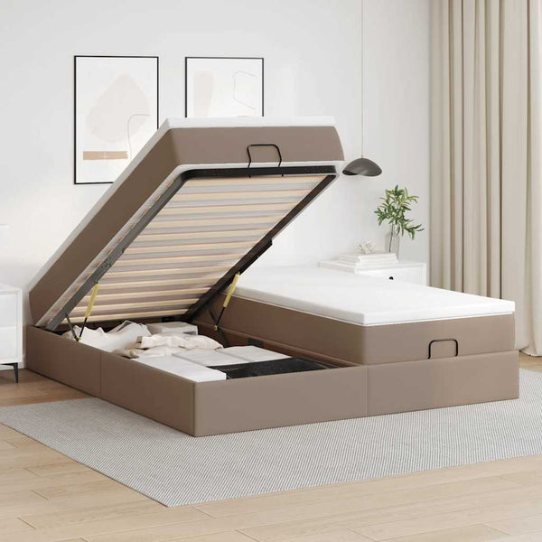 Ottoman Bett mit Matratzen Cappuccino 180x200 cm
