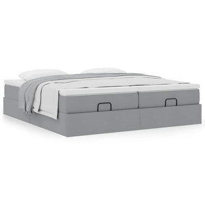 Ottoman Bett mit Matratzen 160x200 cm Hellgrau