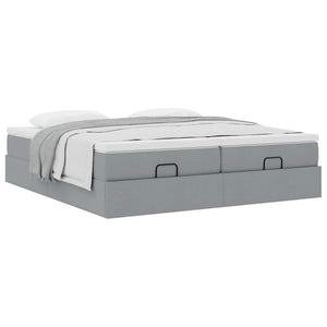 Ottoman Bett mit Matratzen 160x200 cm Hellgrau