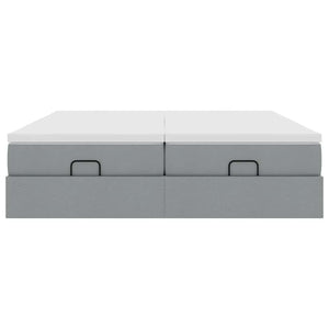 Ottoman Bett mit Matratzen 160x200 cm Hellgrau