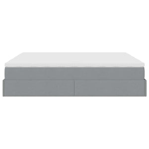 Ottoman Bett mit Matratzen 160x200 cm Hellgrau