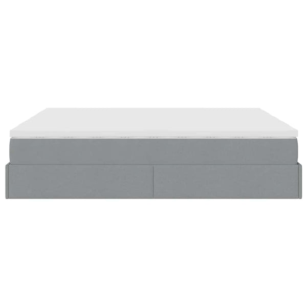 Ottoman Bett mit Matratzen 160x200 cm Hellgrau