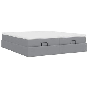Ottoman Bett mit Matratzen 160x200 cm Hellgrau
