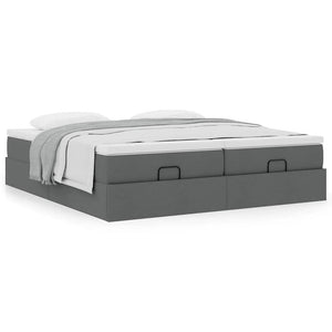 Ottoman Bett mit Matratzen Dunkelgrau 160x200 cm