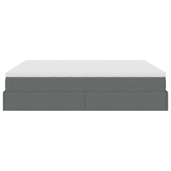 Ottoman Bett mit Matratzen Dunkelgrau 160x200 cm