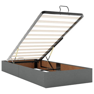 Ottoman Bett mit Matratzen Dunkelgrau 160x200 cm