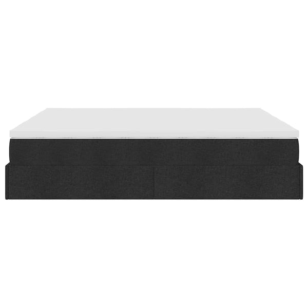 Ottoman Bett mit Matratzen Schwarz 160x200 cm