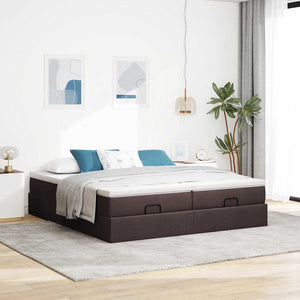 Ottoman Bett mit Matratze Dunkelbraun 160x200 cm