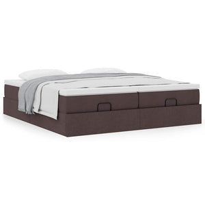 Ottoman Bett mit Matratze Dunkelbraun 160x200 cm
