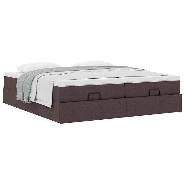 Ottoman Bett mit Matratze Dunkelbraun 160x200 cm