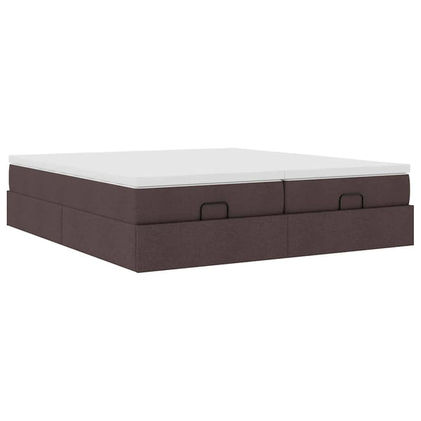 Ottoman Bett mit Matratze Dunkelbraun 160x200 cm