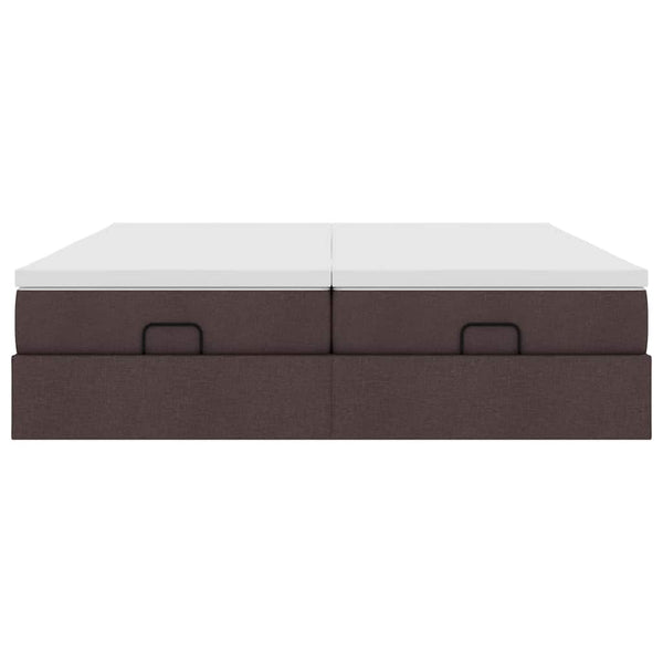 Ottoman Bett mit Matratze Dunkelbraun 160x200 cm