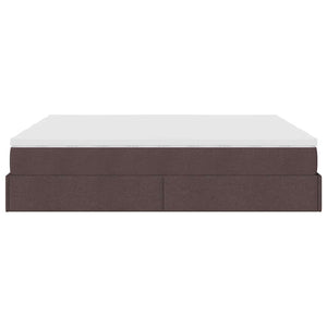 Ottoman Bett mit Matratze Dunkelbraun 160x200 cm