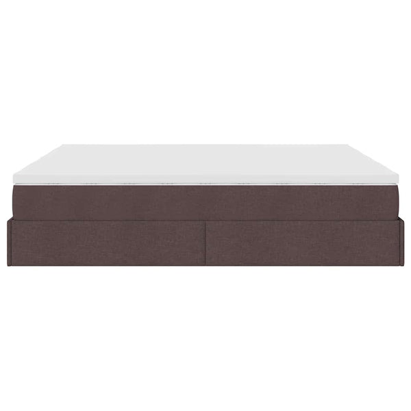 Ottoman Bett mit Matratze Dunkelbraun 160x200 cm