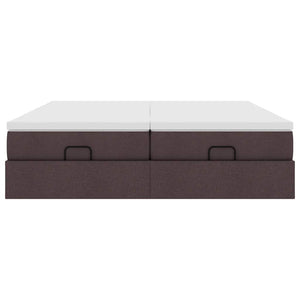 Ottoman Bett mit Matratze Dunkelbraun 160x200 cm