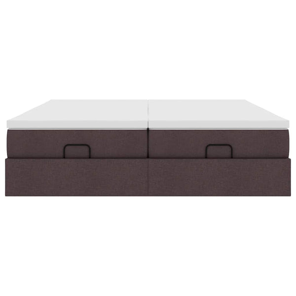 Ottoman Bett mit Matratze Dunkelbraun 160x200 cm