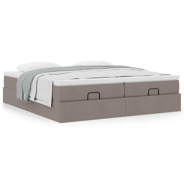 Ottoman Bett mit Matratzen Taupe 160x200 cm