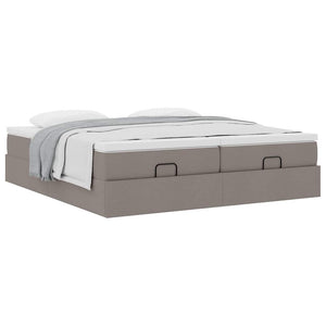 Ottoman Bett mit Matratzen Taupe 160x200 cm
