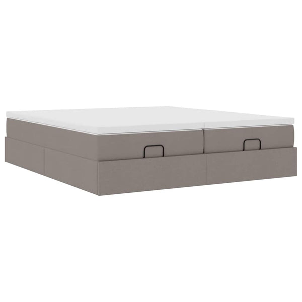 Ottoman Bett mit Matratzen Taupe 160x200 cm
