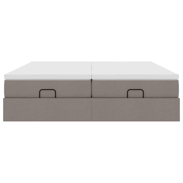 Ottoman Bett mit Matratzen Taupe 160x200 cm