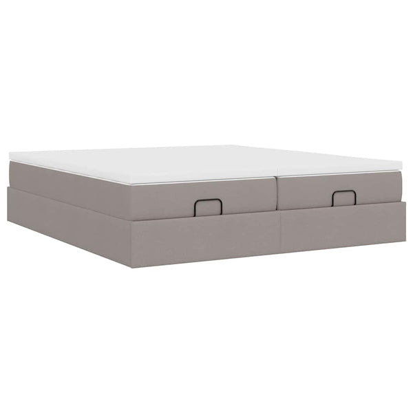 Ottoman Bett mit Matratzen Taupe 160x200 cm