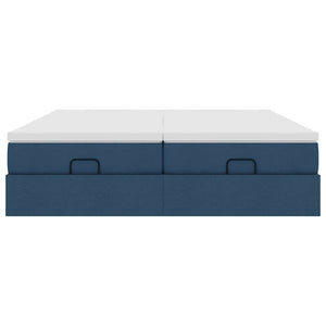 Ottoman Bett mit Matratze Blau 160x200 cm