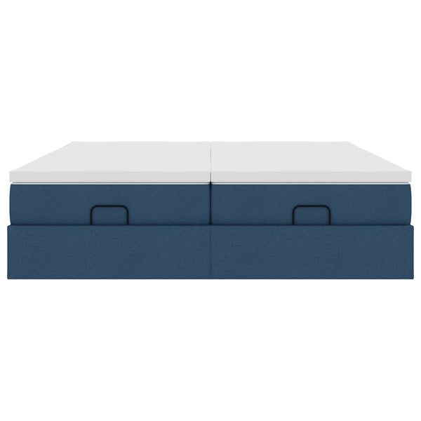 Ottoman Bett mit Matratze Blau 160x200 cm