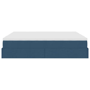 Ottoman Bett mit Matratze Blau 160x200 cm
