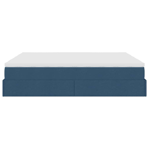 Ottoman Bett mit Matratze Blau 160x200 cm