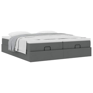 Ottoman Bett mit Matratzen Dunkelgrau 180x200 cm