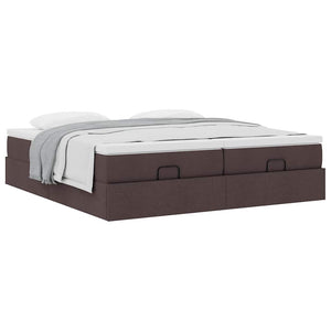 Ottoman Bett mit Matratzen Dunkelbraun 180x200 cm