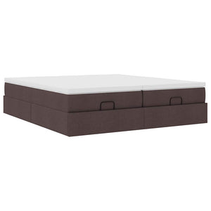 Ottoman Bett mit Matratzen Dunkelbraun 180x200 cm