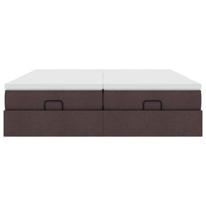 Ottoman Bett mit Matratzen Dunkelbraun 180x200 cm