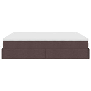 Ottoman Bett mit Matratzen Dunkelbraun 180x200 cm