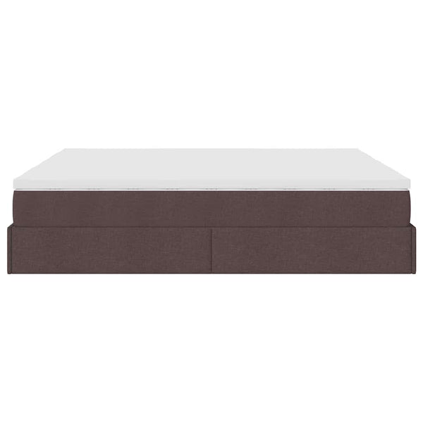 Ottoman Bett mit Matratzen Dunkelbraun 180x200 cm