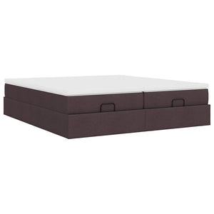Ottoman Bett mit Matratzen Dunkelbraun 180x200 cm