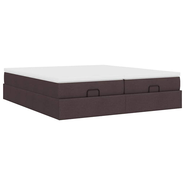 Ottoman Bett mit Matratzen Dunkelbraun 180x200 cm