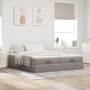 Ottoman Bett mit Matratzen Taupe 180x200 cm