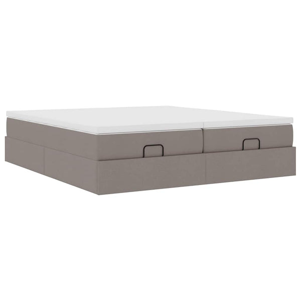 Ottoman Bett mit Matratzen Taupe 180x200 cm