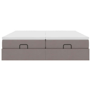 Ottoman Bett mit Matratzen Taupe 180x200 cm
