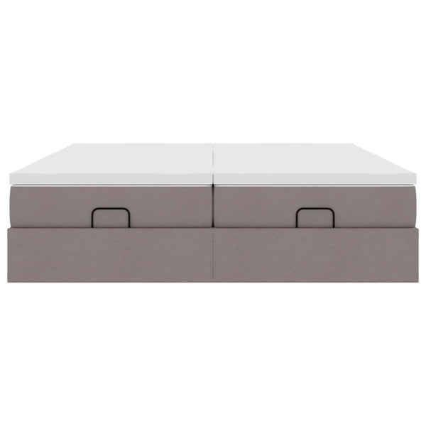 Ottoman Bett mit Matratzen Taupe 180x200 cm