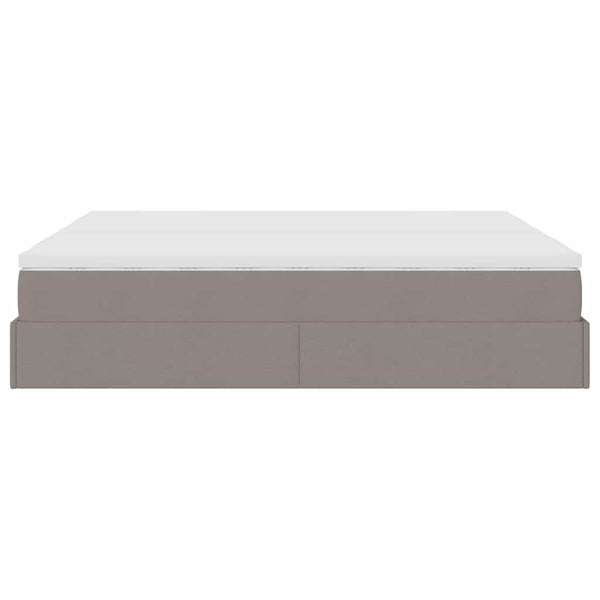 Ottoman Bett mit Matratzen Taupe 180x200 cm