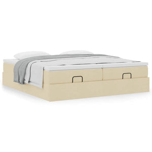 Ottoman Bett mit Matratzen Creme 180x200 cm