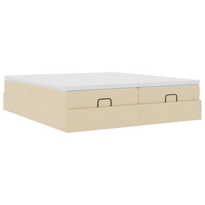 Ottoman Bett mit Matratzen Creme 180x200 cm