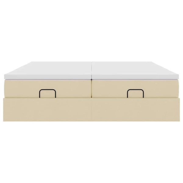 Ottoman Bett mit Matratzen Creme 180x200 cm