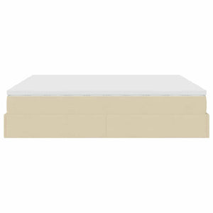 Ottoman Bett mit Matratzen Creme 180x200 cm
