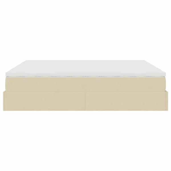 Ottoman Bett mit Matratzen Creme 180x200 cm