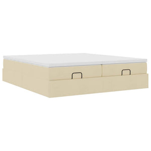 Ottoman Bett mit Matratzen Creme 180x200 cm