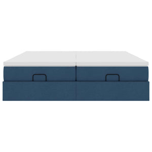 Ottoman Bett mit Matratzen Blau 180x200 cm