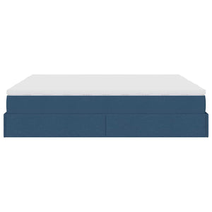 Ottoman Bett mit Matratzen Blau 180x200 cm